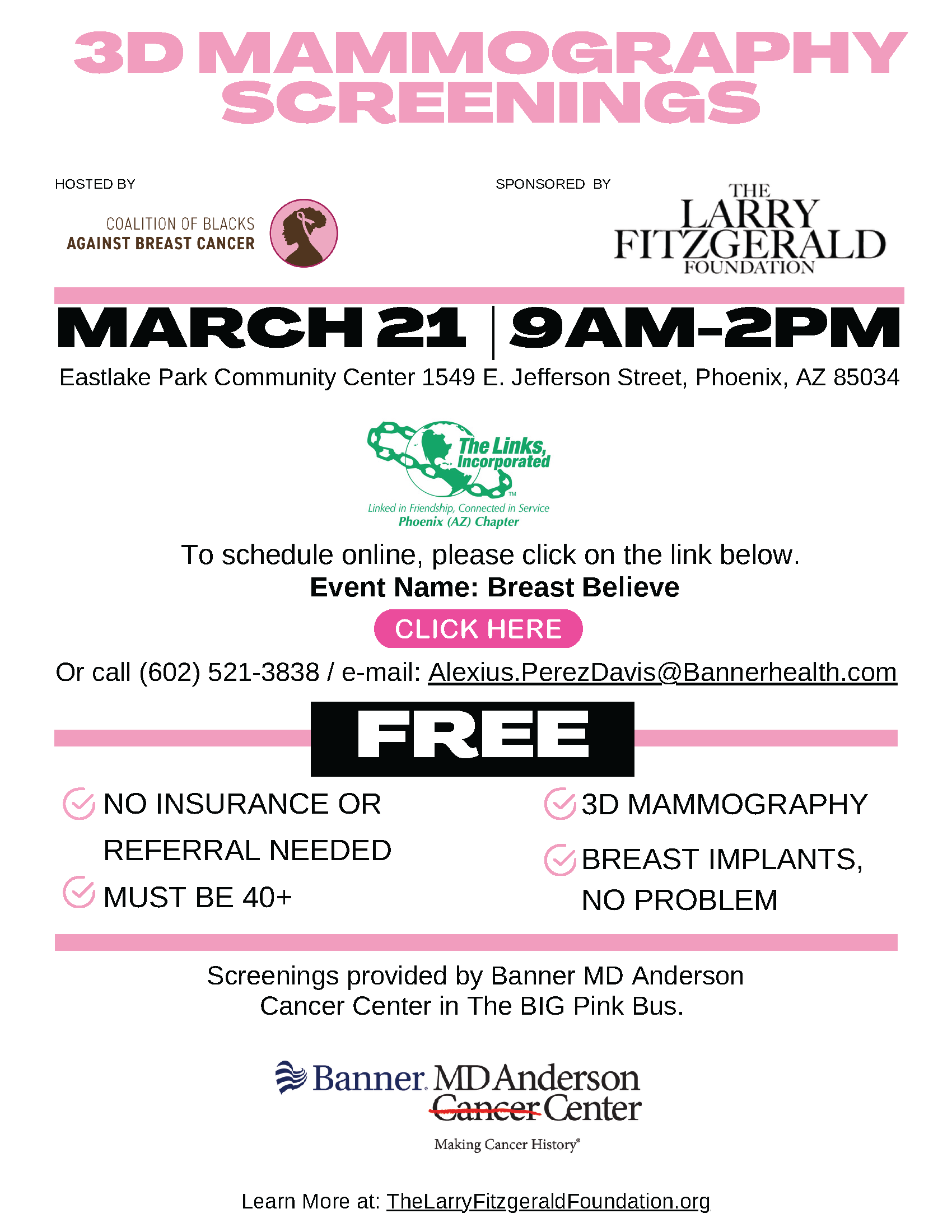 Free 3D Mammography Screening Event on March 21 (9 AM – 2 PM)