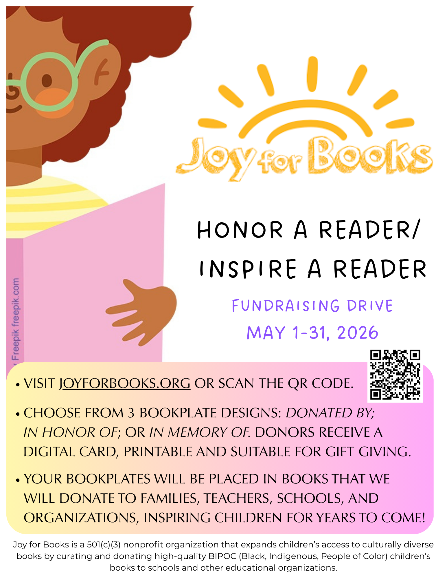Joy for Books’ Honor a Reader