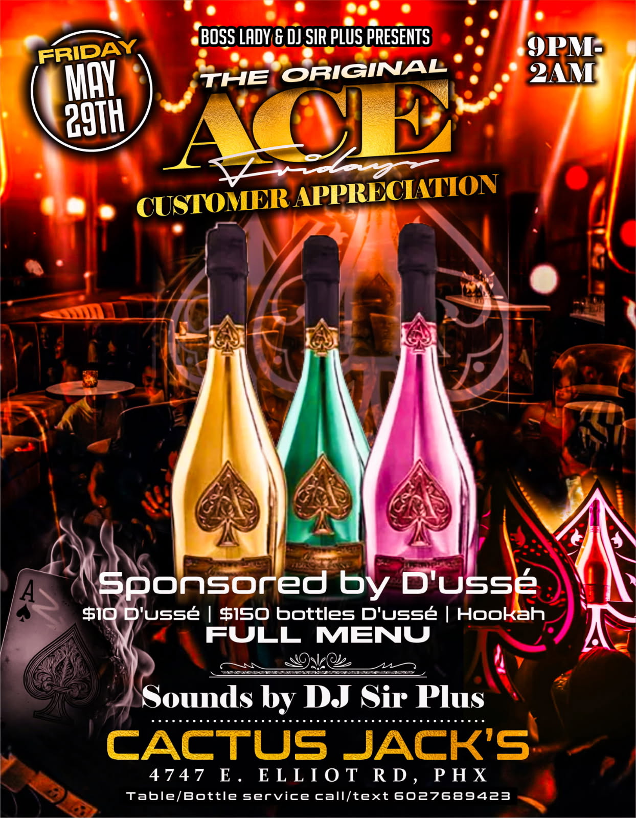 Customer Appreciation at The Original ACE Fridays on May 29th