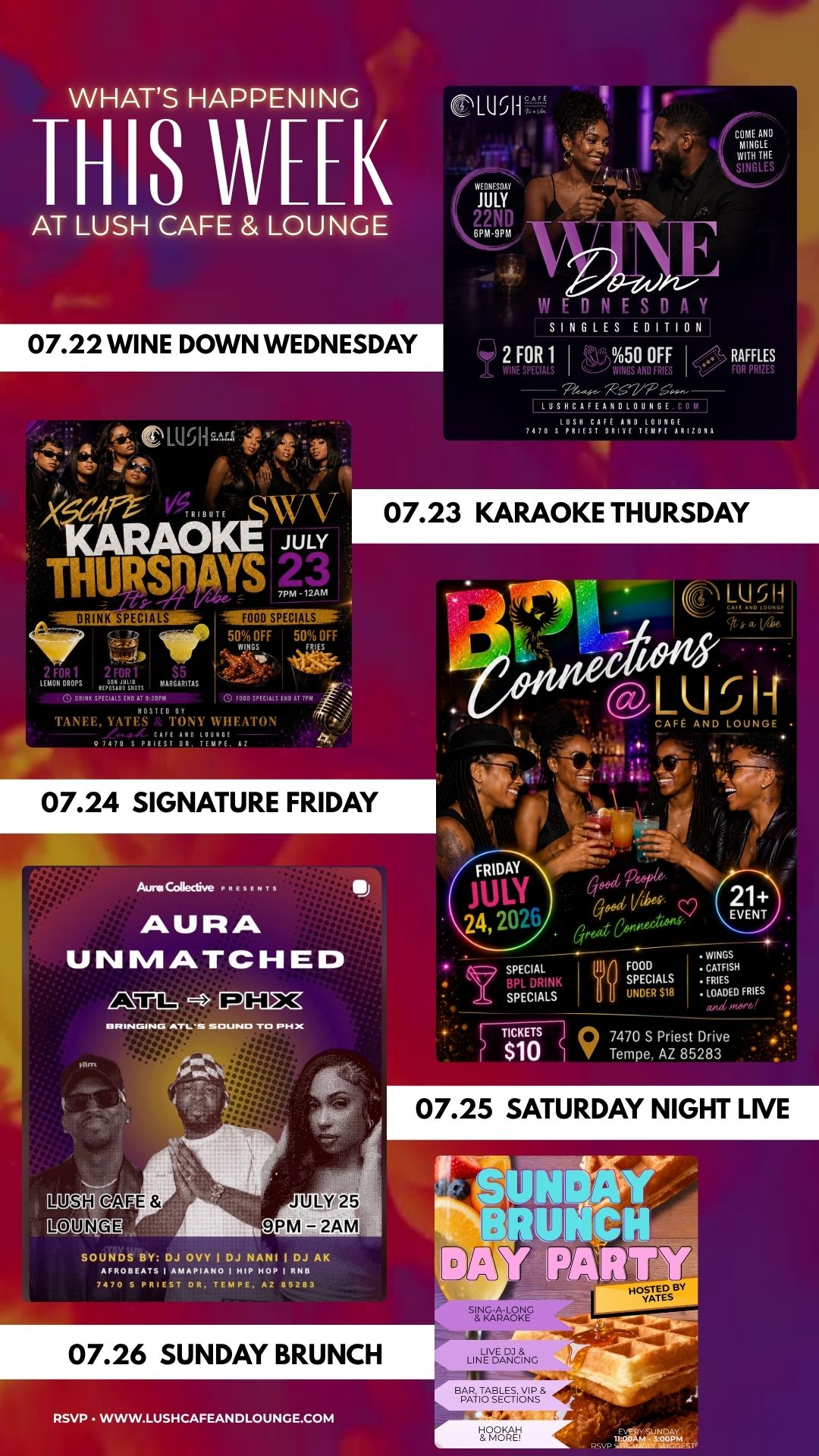 Lush Cafe & Lounge This Week