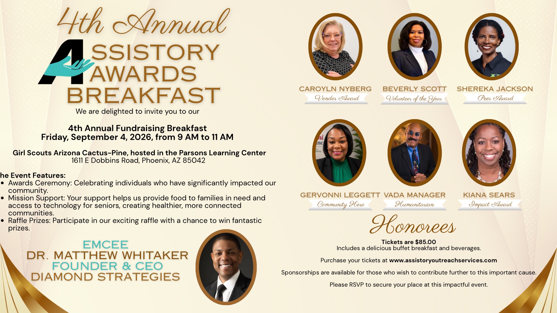 4th Annual Assistory Awards Breakfast on September 4 in Phoenix.