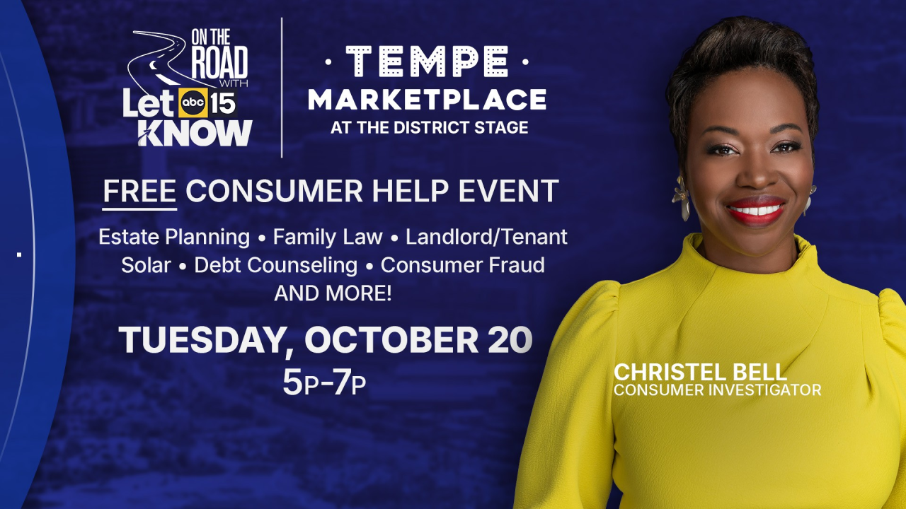 Let ABC15 Know On the Road Consumer Help Event | Oct. 20th